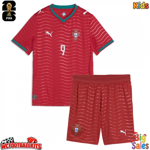 Portugal Goncalo Ramos #9 Replica Home Stadium Kit for Kids World Cup 2026 Short Sleeve (+ pants)